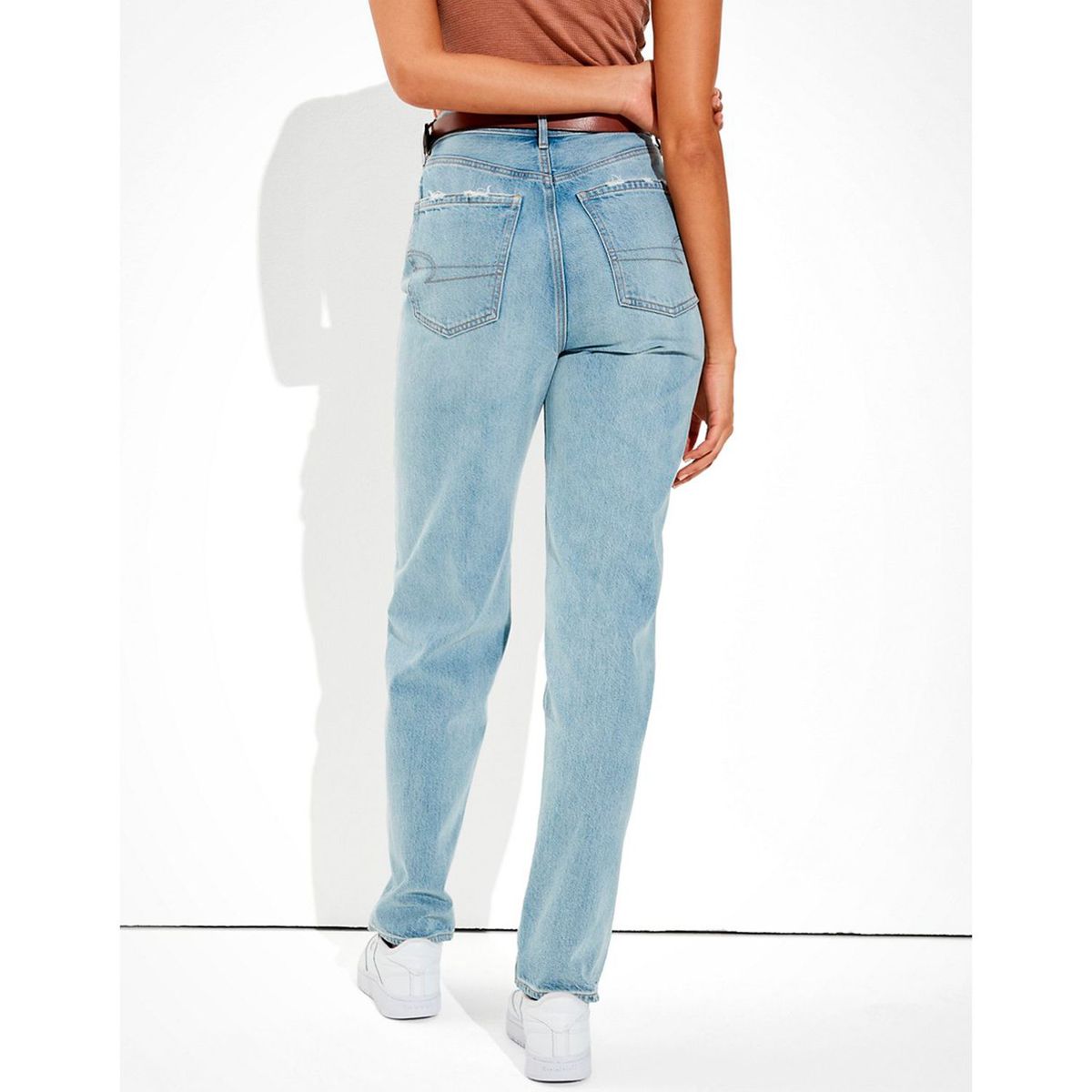 AMERICAN EAGLE - Jean Algodón Mujer Mom fit Alto American Eagle