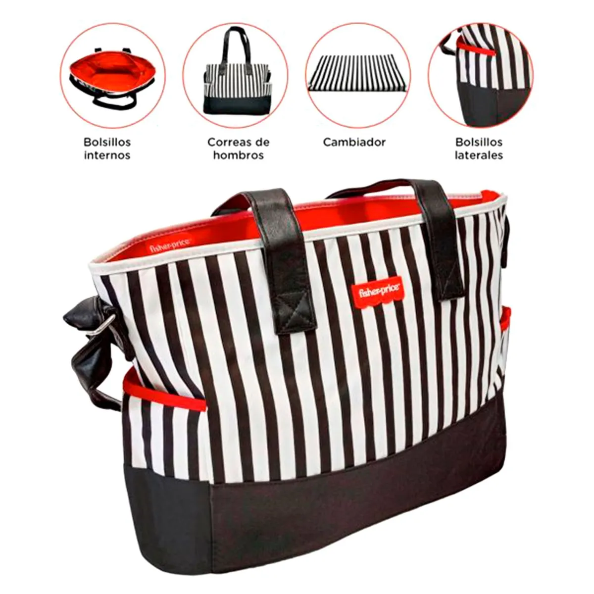 FISHER - Pañalera Unisex Fisher Price de hombro DFP9005