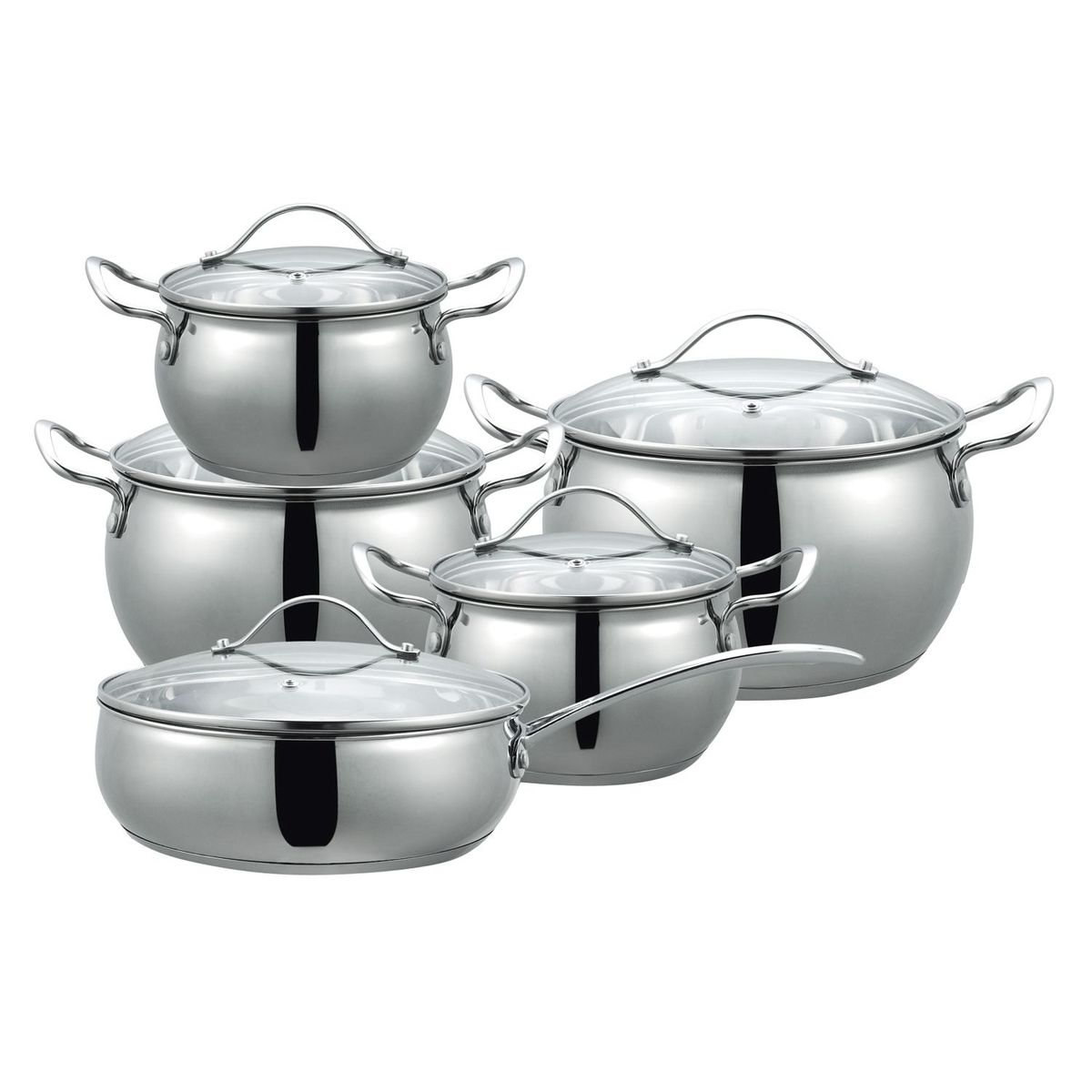 ILKO - Juego de Ollas Ilko 10 Piezas Acero inoxidable apple