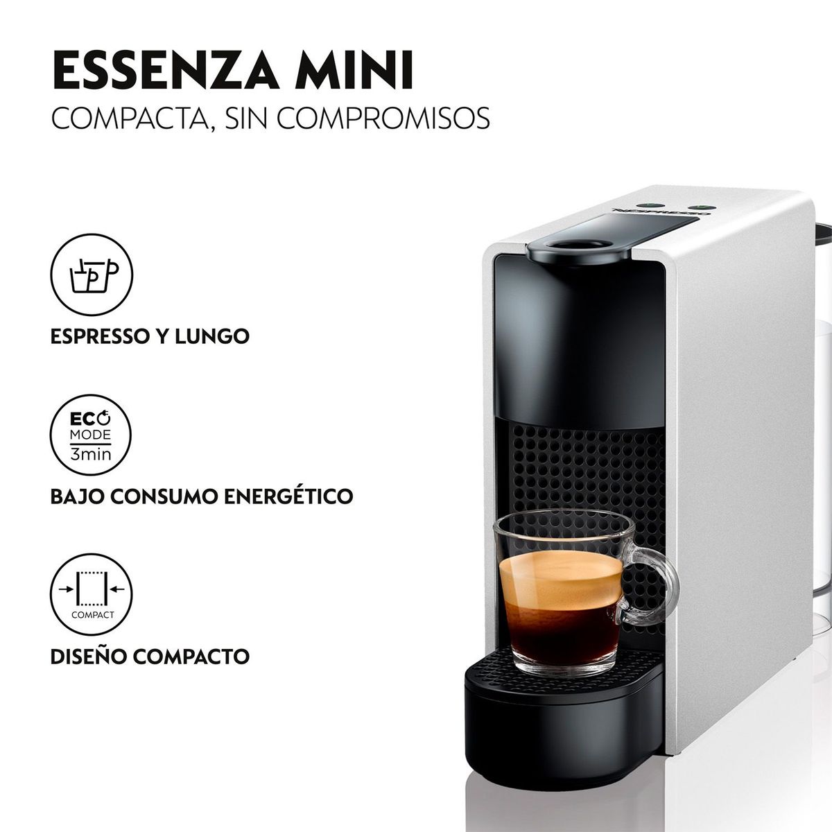 NESPRESSO - Cafetera de Cápsulas Nespresso Essenza Mini Silver