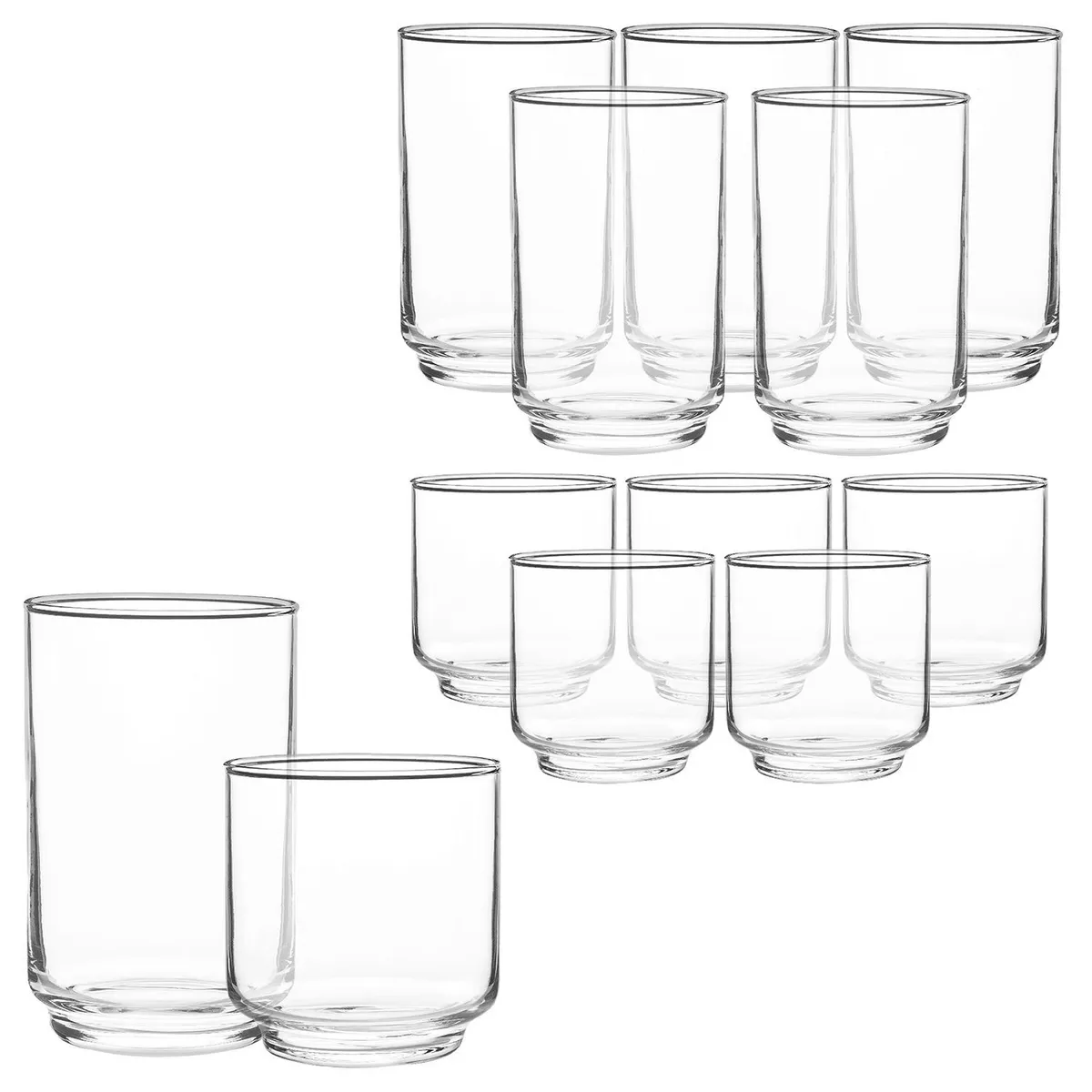 MICA - Set de Vasos Mica Vidrio 12 Piezas 12 - 9.5 Oz