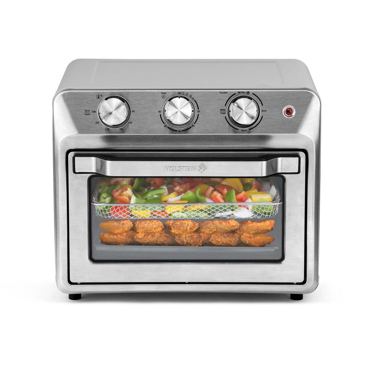 HOLSTEIN - Horno freidor Sin Aceite Holstein Housewares HH-09204003G 20 Litro Plateado Canasta Air Fryer