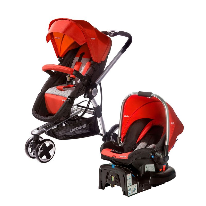 BEBESIT - Coche para Bebé Travel System Bebesit Rojo Compass Elite