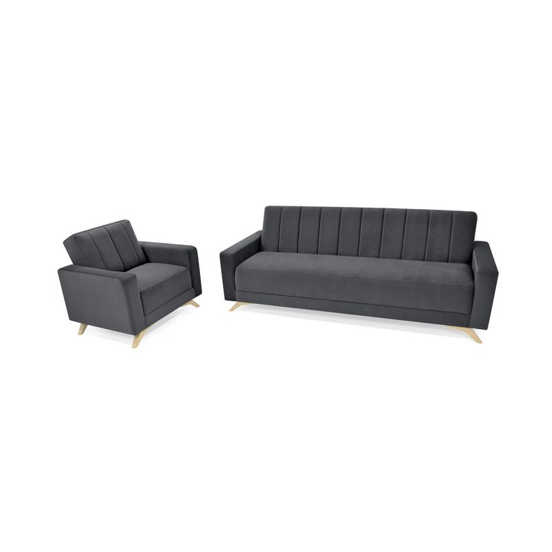 MICA - Juego de Sala en Tela Dakar (Sofá Cama + Poltrona) Mica