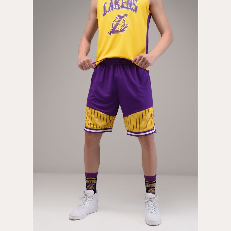NBA - Pantaloneta Básquetbol LA lakers Hombre