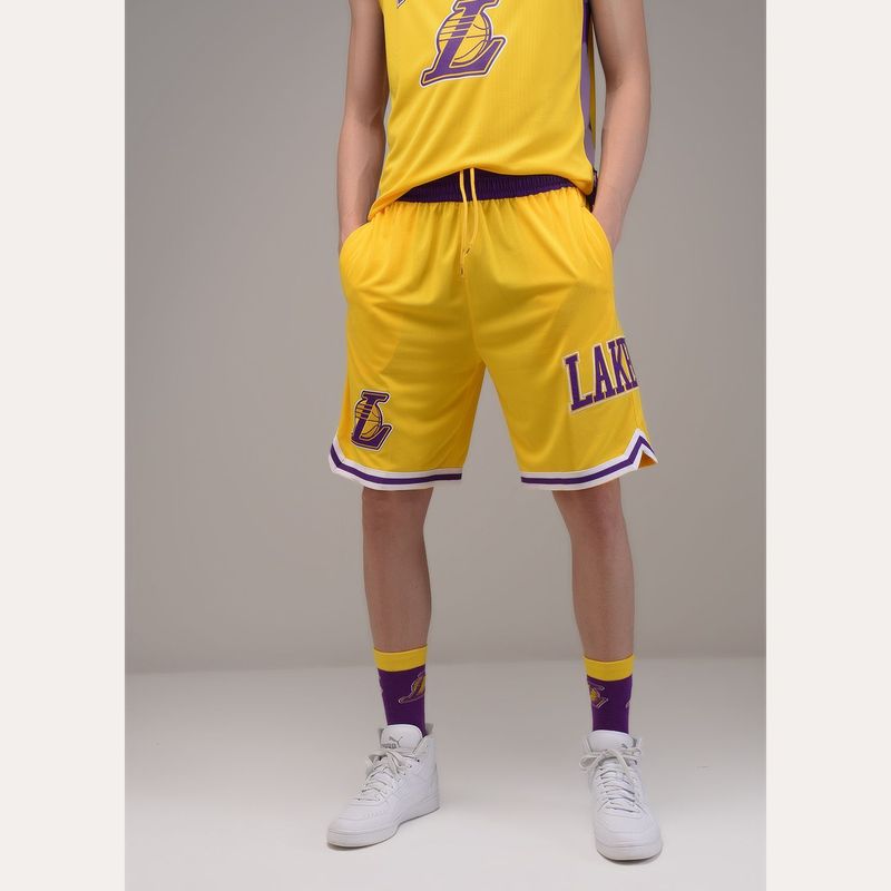LA LAKERS - Pantaloneta Básquetbol LA lakers Hombre