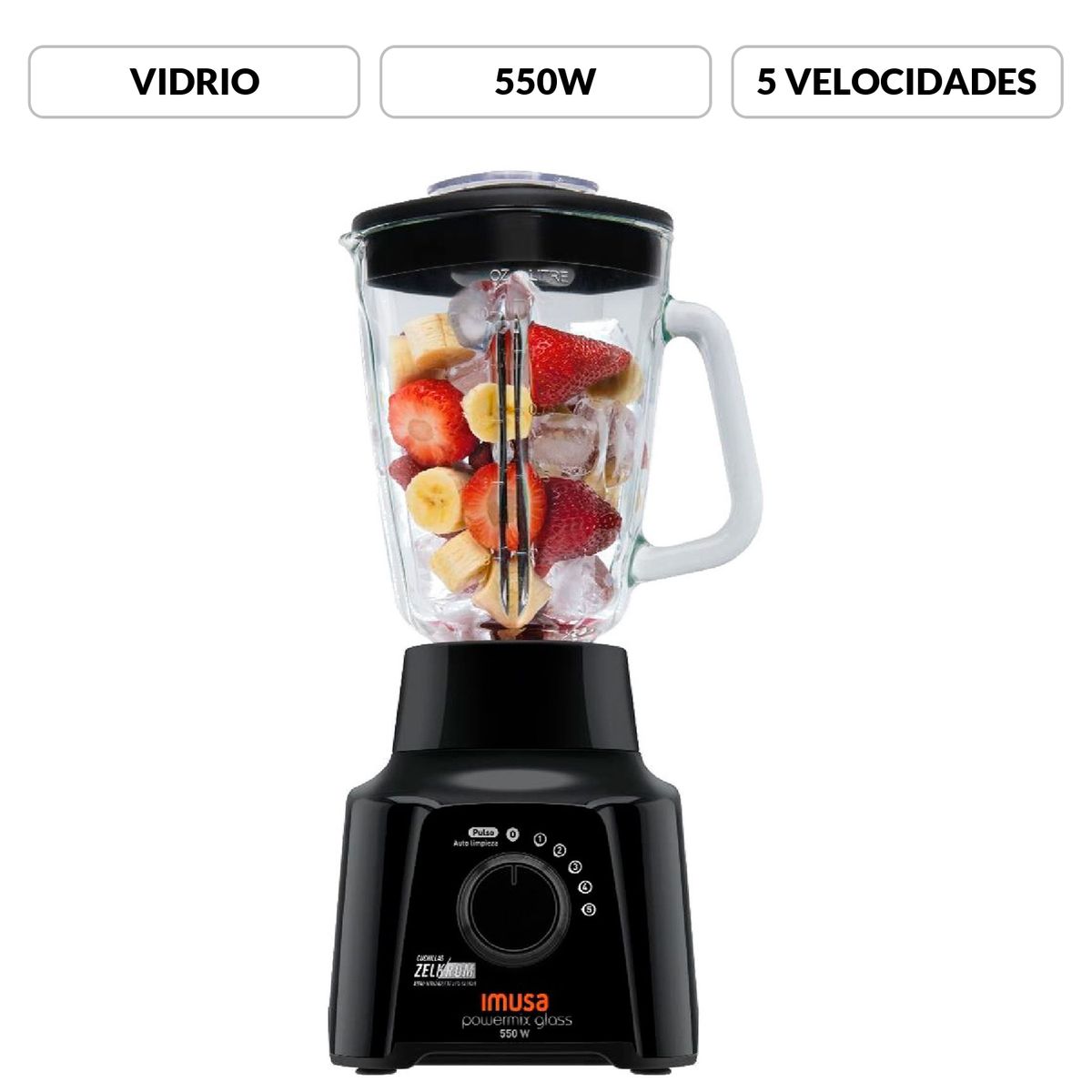 IMUSA - Licuadora Imusa PowerMix Plus 5 Velocidades 550 W