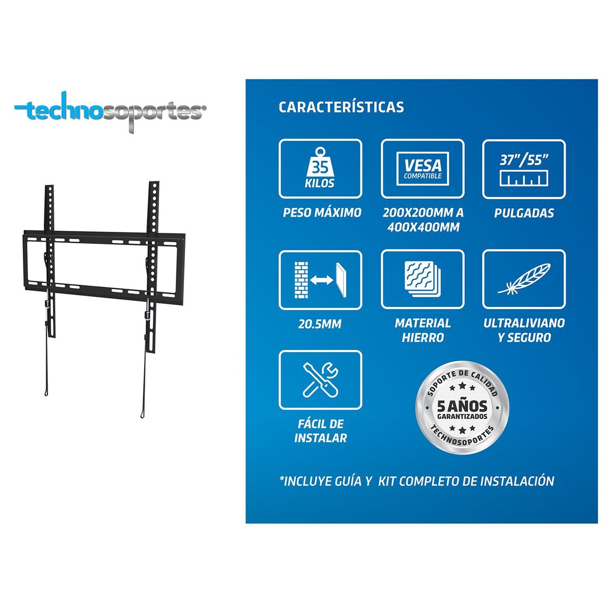 TECHNOSOPORTES - Soporte Fijo para TV de 37" a 55"