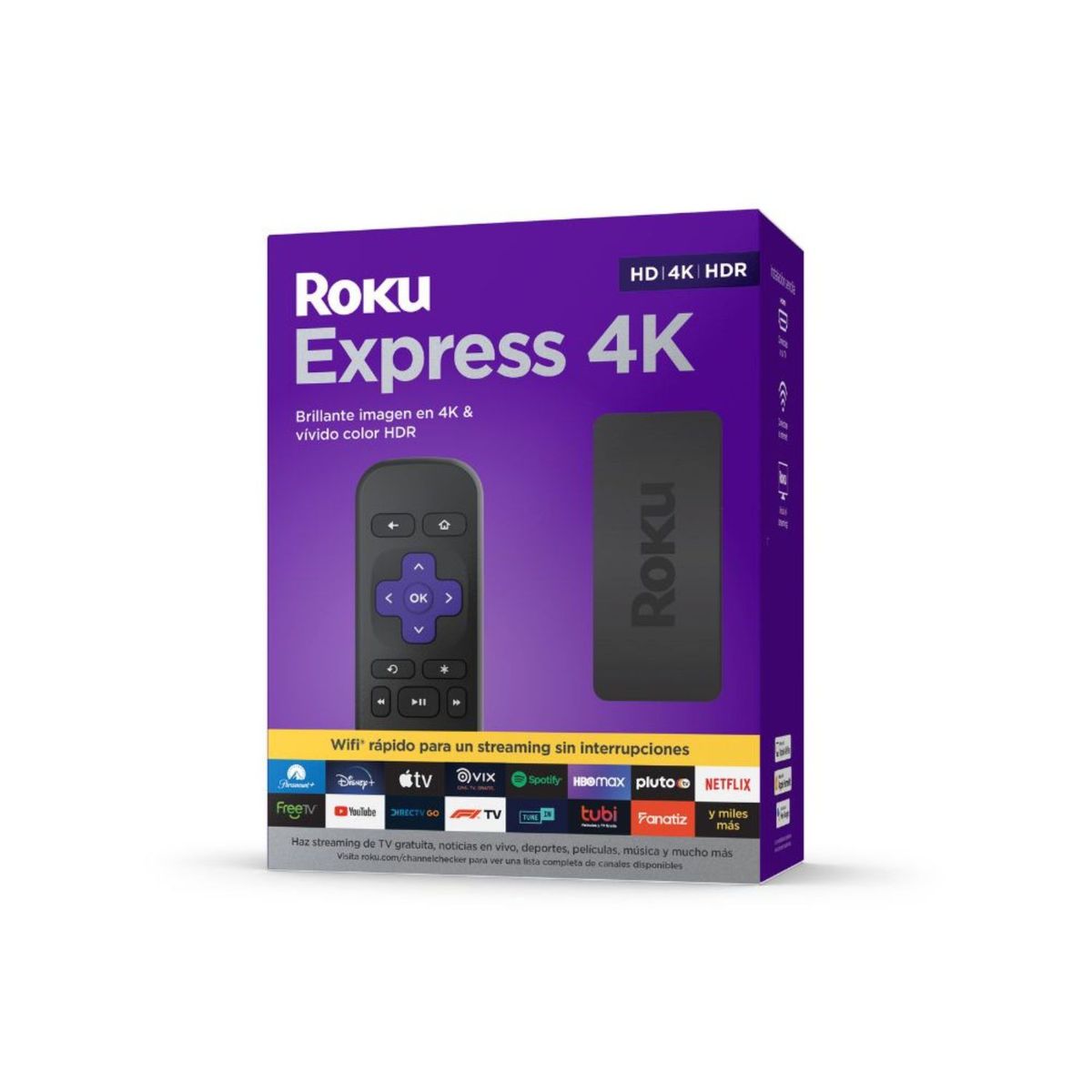 ROKU - Roku Express 4K, dispositivo de streaming |Incluye cable HDMI/USB de alta velocidad y control remoto | Compatible con Alexa, Google Home, Apple Air Play, Apple Home