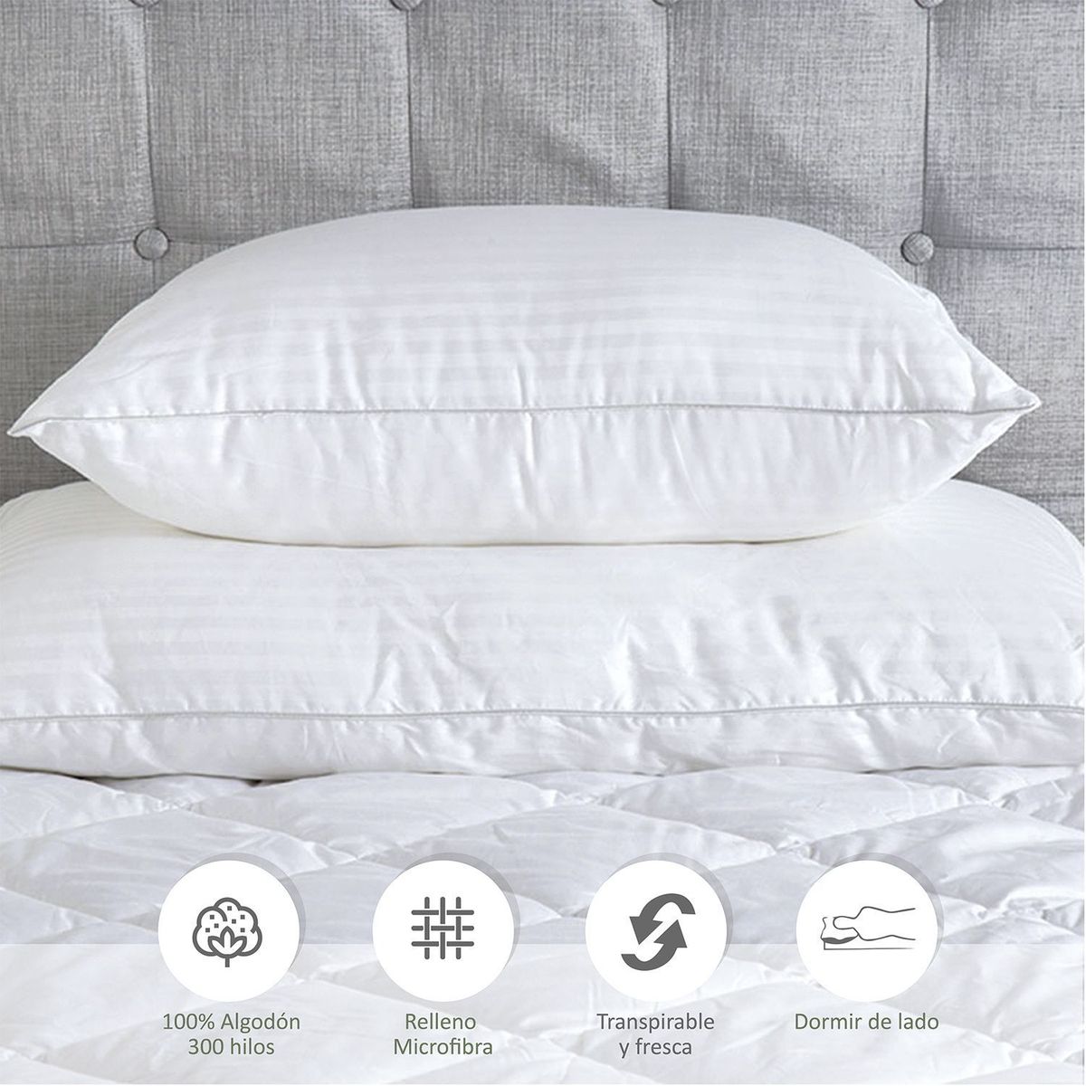 BASEMENT HOME - Almohada de Microfibra, Firmeza Media 50 X 90 cm Basement Home  