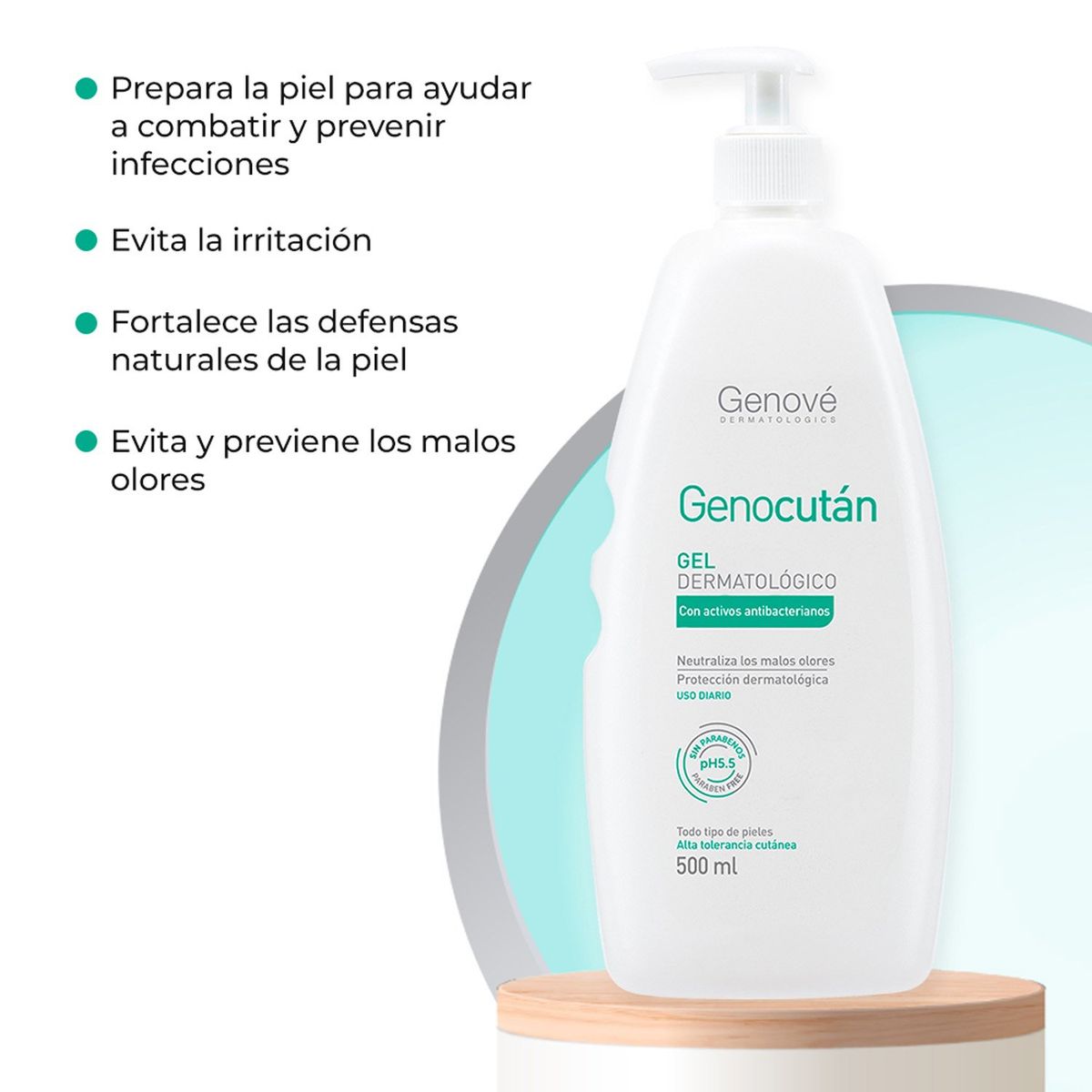 GENOCUTAN - Jabón Dermatológico Genocutan para Todo tipo de piel 500 ml