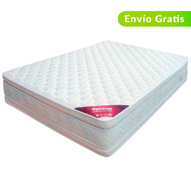 COLCHONES SPRING - Colchón Sencillo Firmeza Media Ortopédico con Pillow Resortado Descanso Perfecto 100 x 190 cm Colchones Spring