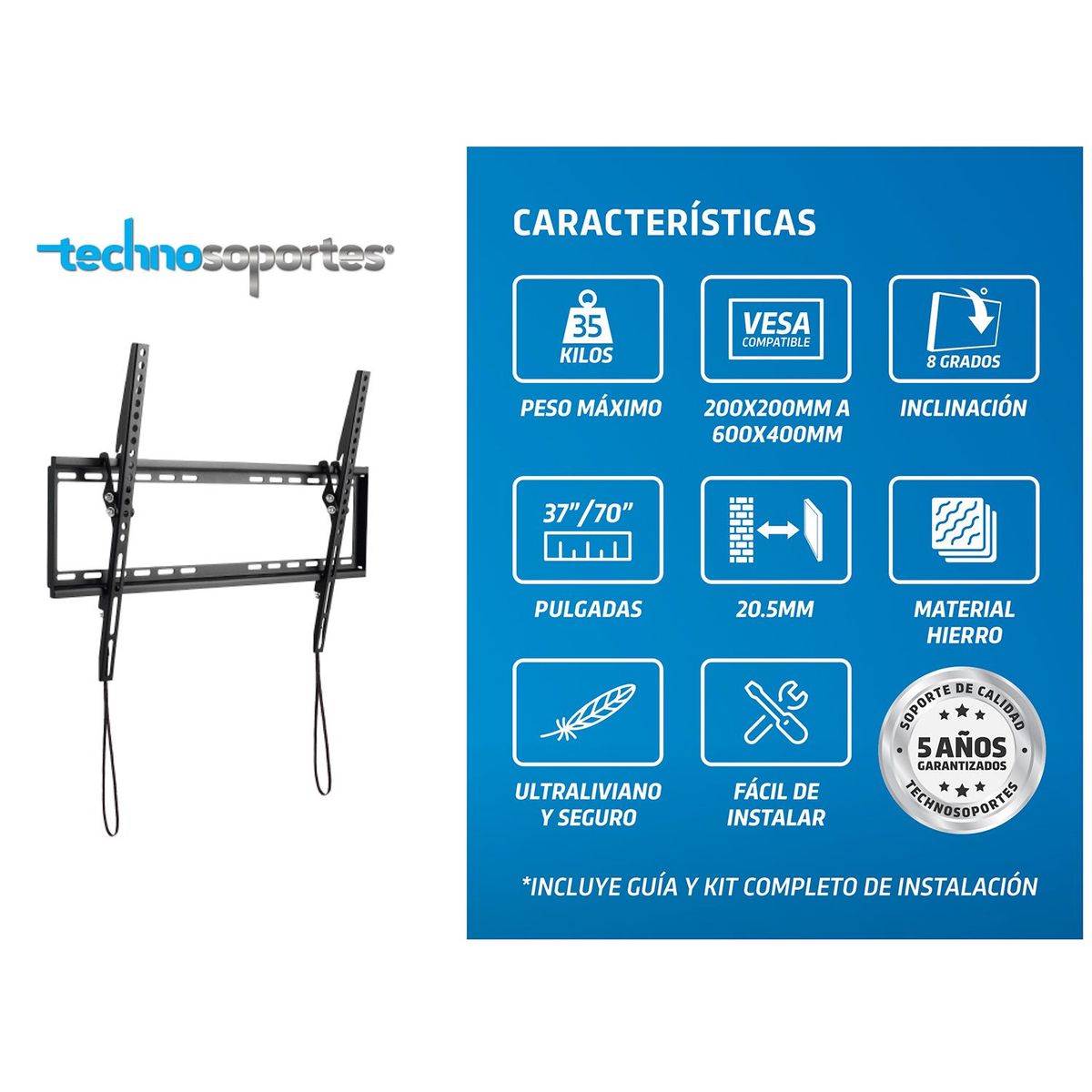 TECHNOSOPORTES - Soporte Escualizable para TV de 37" a 70"
