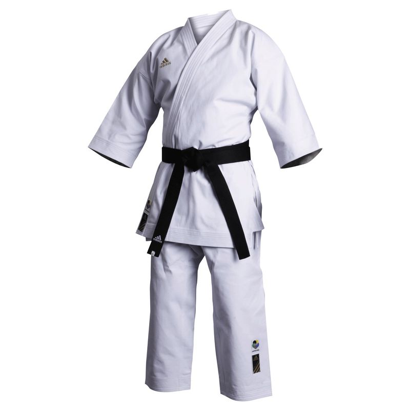ADIDAS - Uniforme Karate  "Champion" Corte Europeo Blanco sin cinta.
