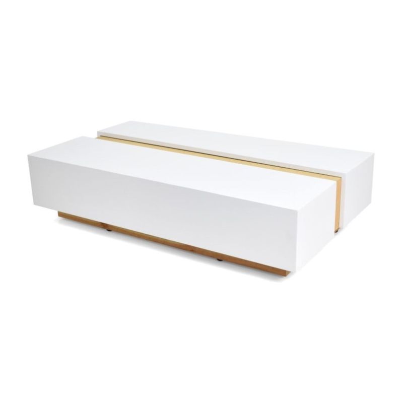MICA - Mesa de Centro Moderna Rectangular  en Aglomerado MDF Dubai 100 x 23 x 60 cm Mica  - Mueble