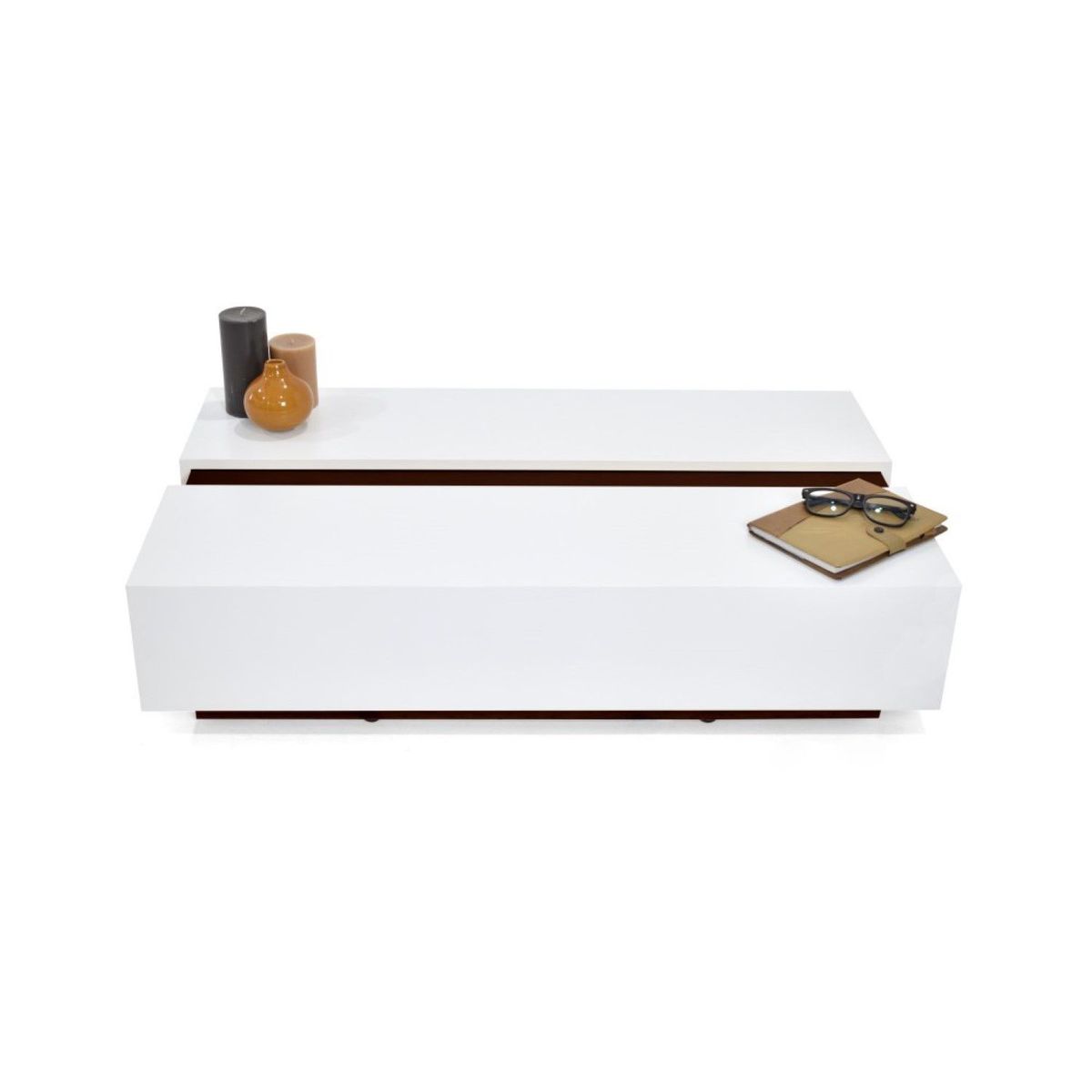 MICA - Mesa de Centro Moderna Rectangular  en Aglomerado MDF Dubai 100 x 23 x 60 cm Mica  - Mueble