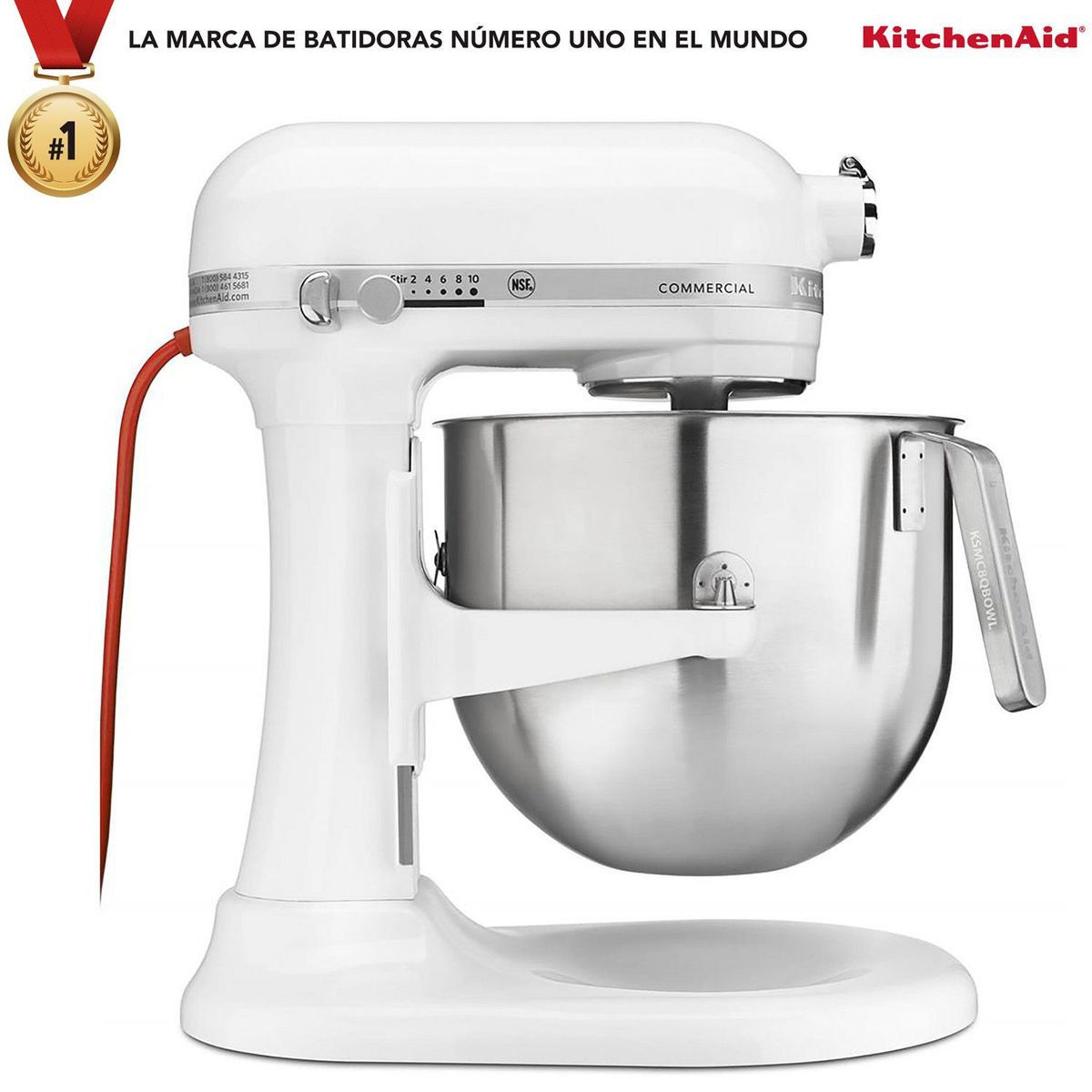 KITCHENAID - Batidora de Pedestal KitchenAid Comercial 7.6 lt Plata Oscuro 10 Velocidades 500W