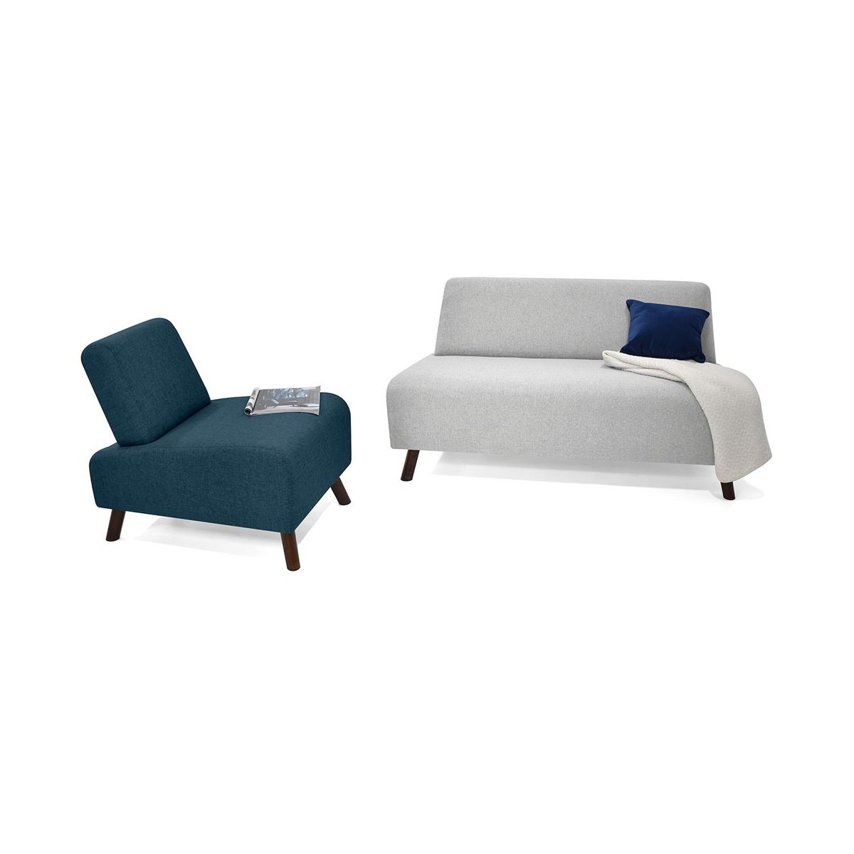 MICA - Juego de Sala Moderno en Poliéster (Sofá + Poltrona) Mislata Mica