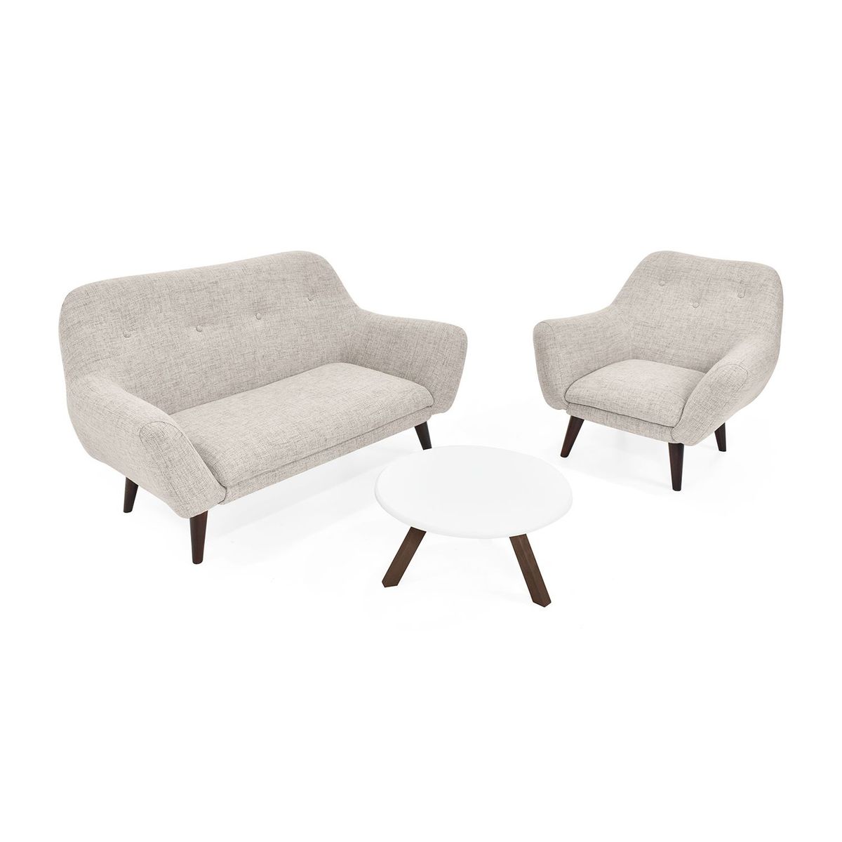 MICA - Juego de Sala Moderno en Poliéster (Sofá + Poltrona + Mesa de Centro) Laos Croacia Mica