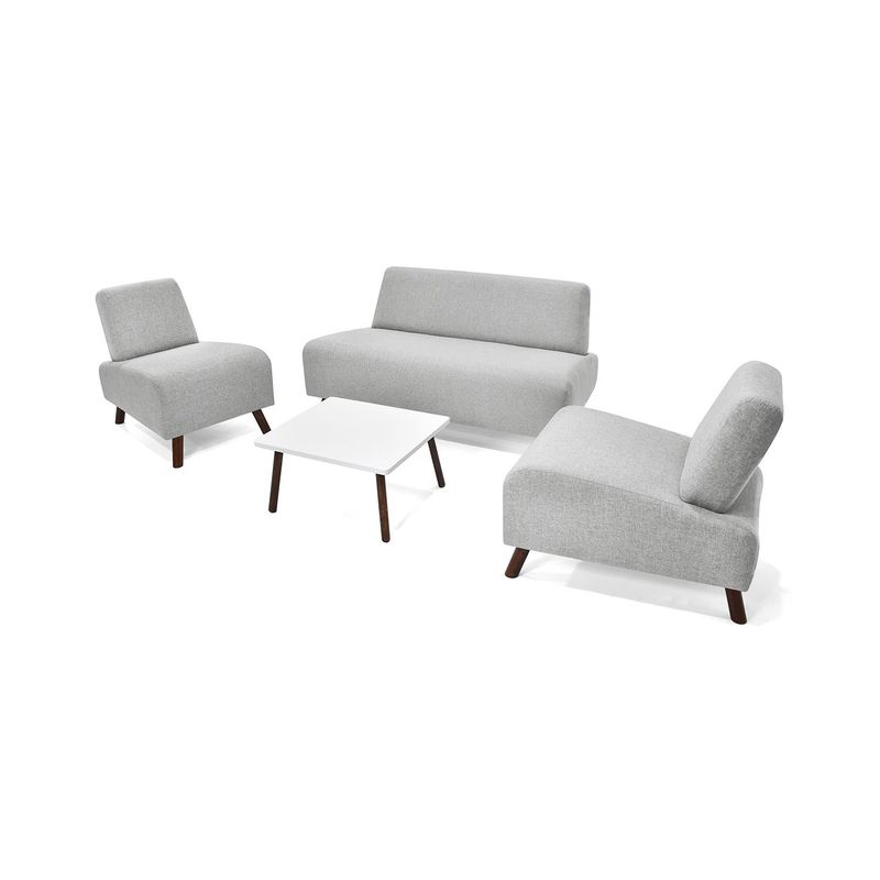 MICA - Juego de Sala Moderno en Poliéster (Sofá 3 Puestos + 2 Poltronas + Mesa de Centro) Mislata Mica
