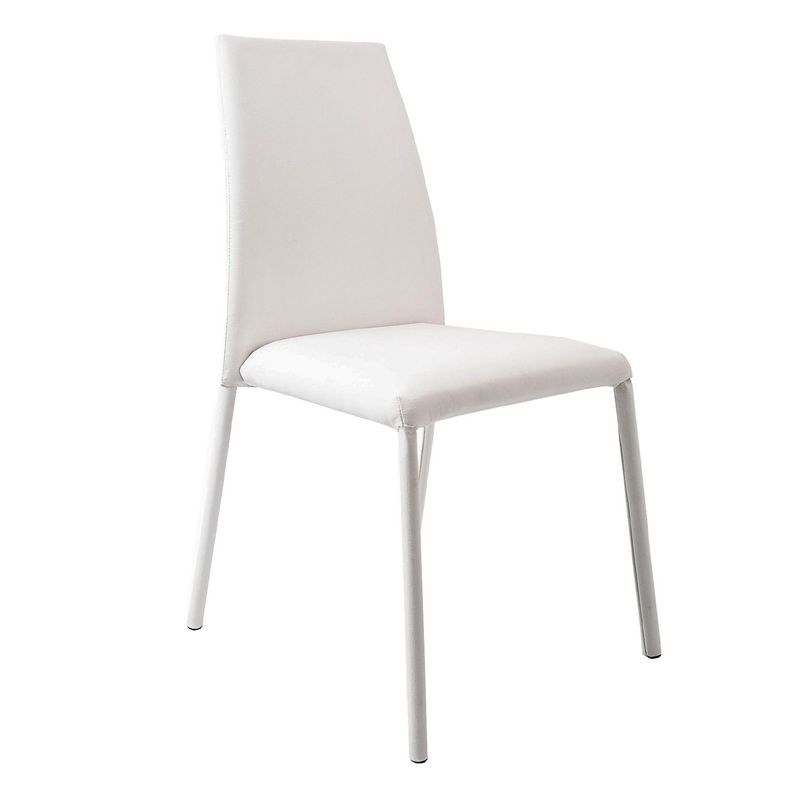 MICA - Silla de Comedor Moderna en Cuerina Blanco (Incluye 1 Silla) Mica