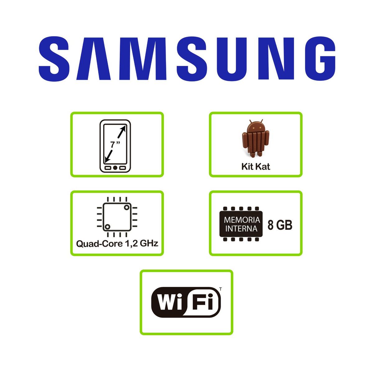 SAMSUNG - Galaxy Tab E 7 pulgadas 8GB Blanca