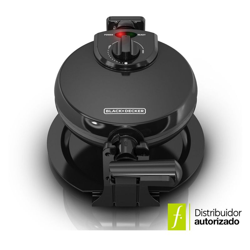BLACK+DECKER - Waflera BLACK+DECKER Waflera giratoria 4 puestos antiadherente con control de temperatura. Incluye bandeja de residuos 