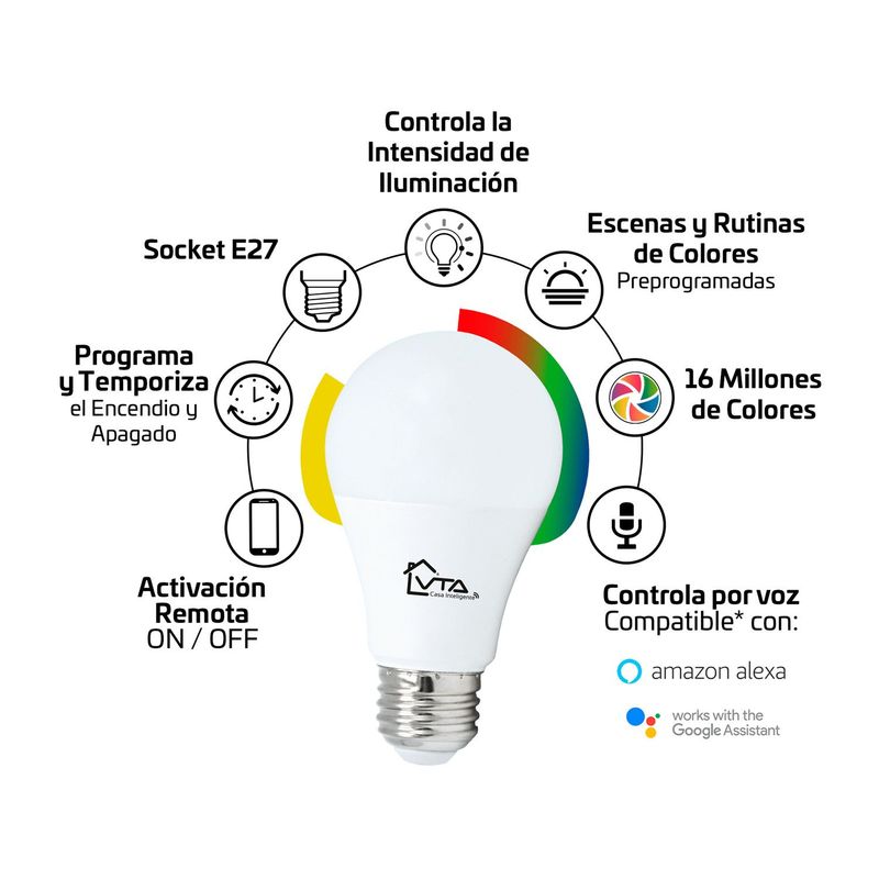 VTA PLUS - Bombillo VTA LED Inteligente Ahorrador 