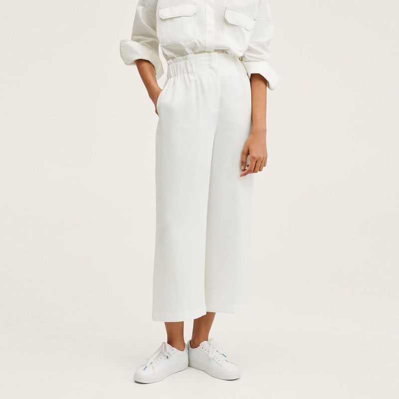 MANGO - Pantalón Mujer Palazzo Alto MNG