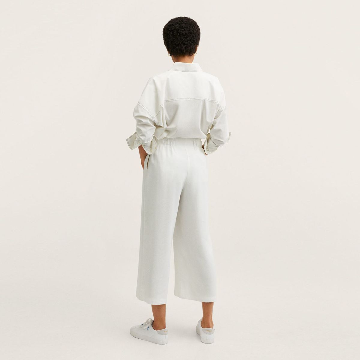 MANGO - Pantalón Mujer Palazzo Alto MNG