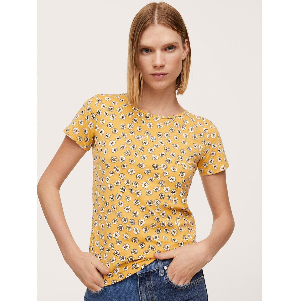 MANGO - Camiseta Mujer Manga corta MANGO