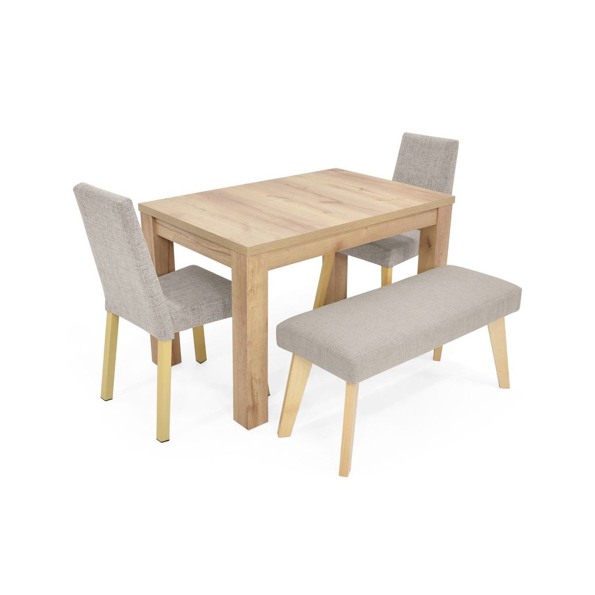 VENECIA - Juego de Comedor Moderno para 4 Personas (Comedor + 2 Sillas + Banco) Venecia