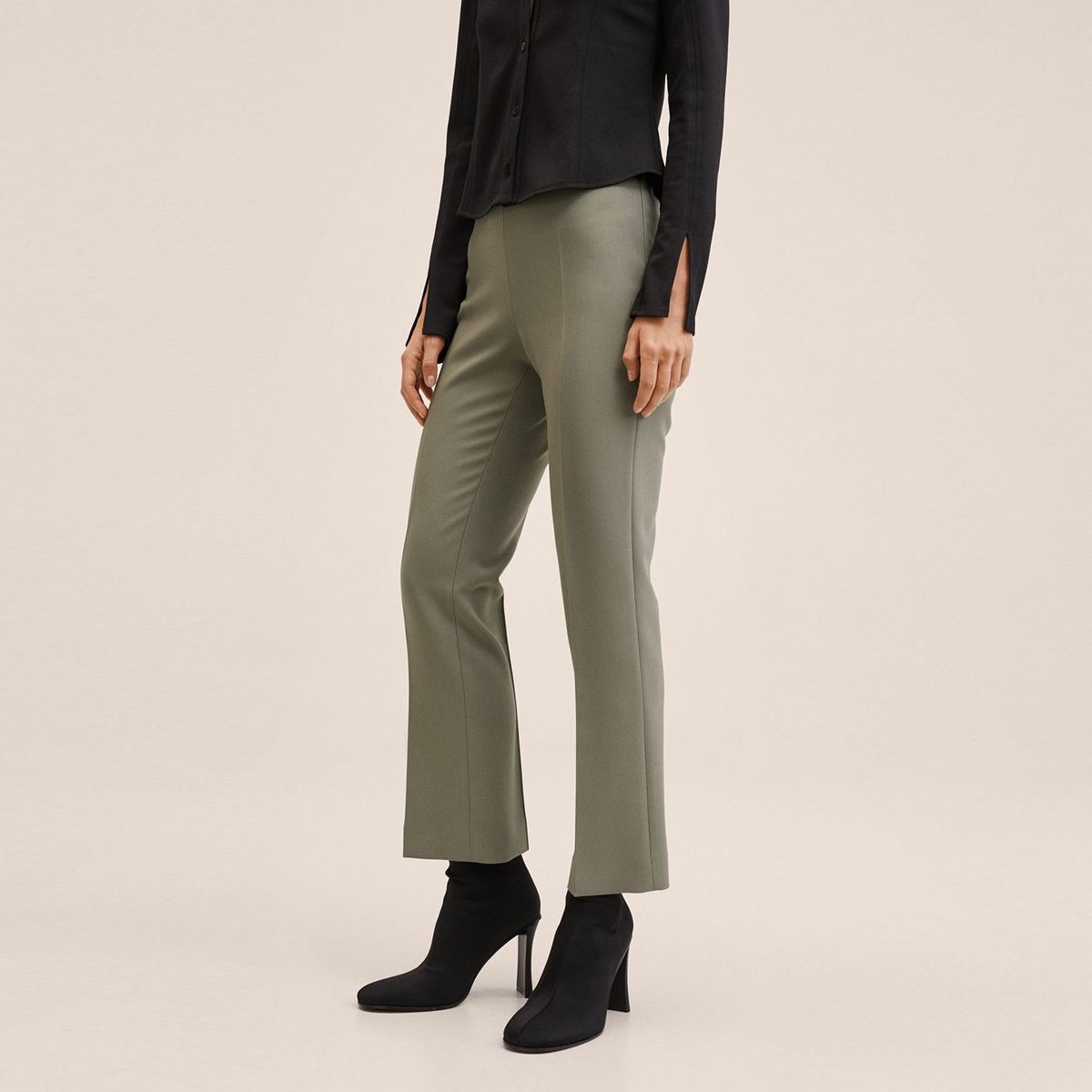 MANGO - Pantalón Mujer Recto Tiro Medio MANGO