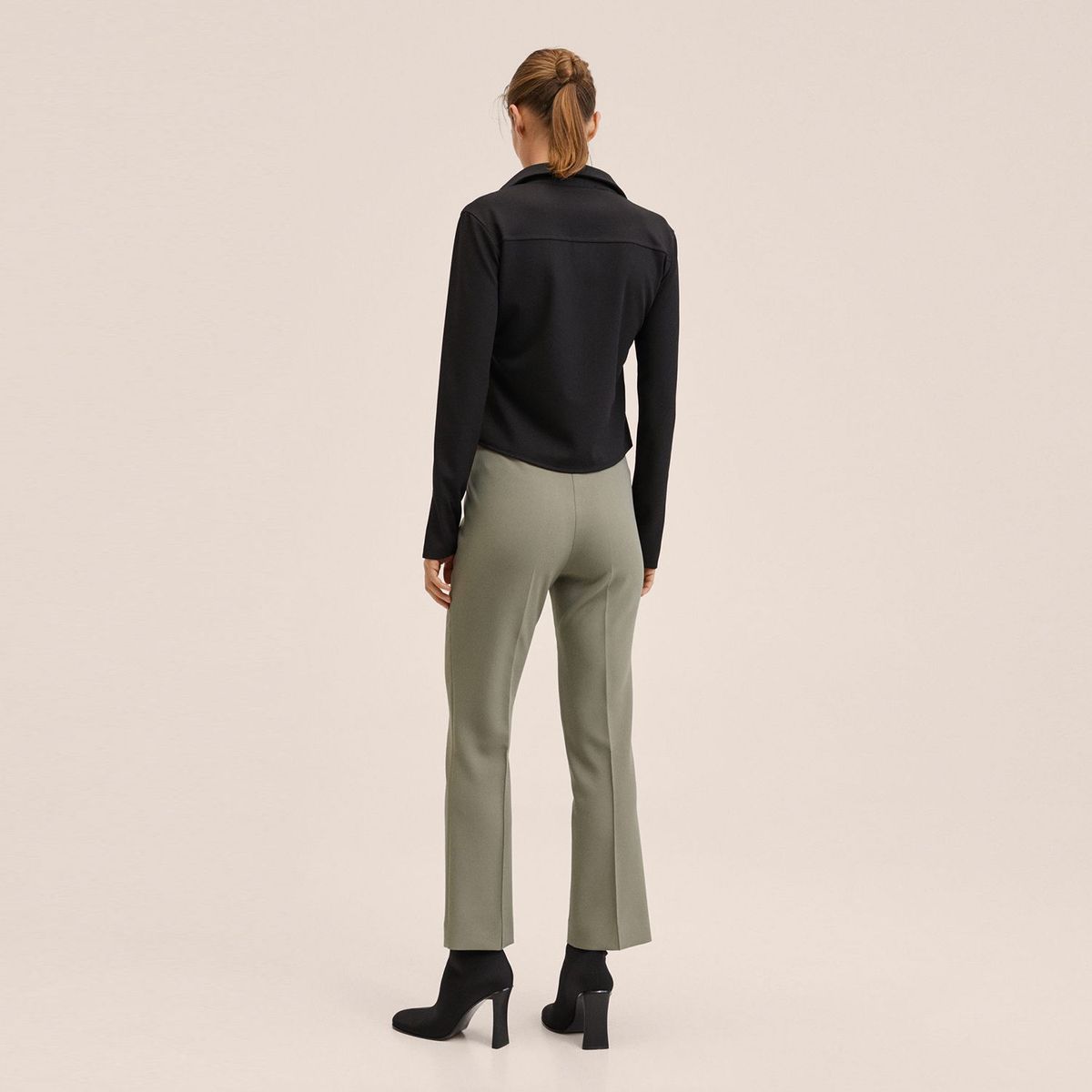 MANGO - Pantalón Mujer Recto Tiro Medio MANGO