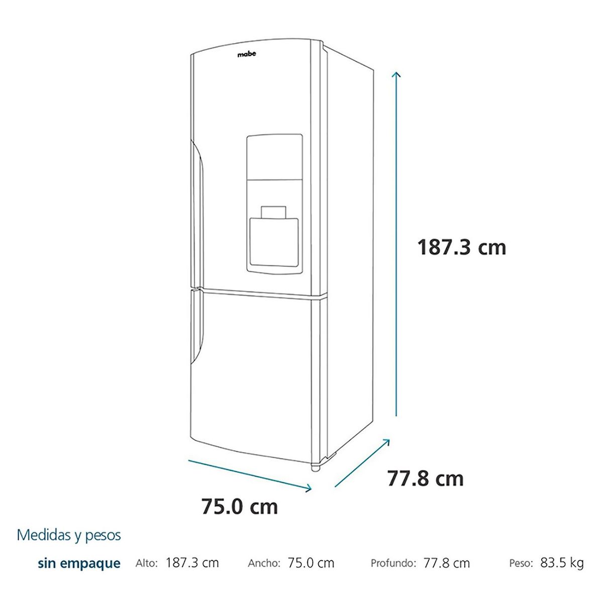 MABE - Nevera Mabe Congelador inferior 520 lt RMB520IWBQP0