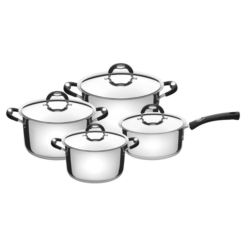 TRAMONTINA - Juego de ollas Tramontina: Duo. Bateria Acero Inoxidable 8 piezas