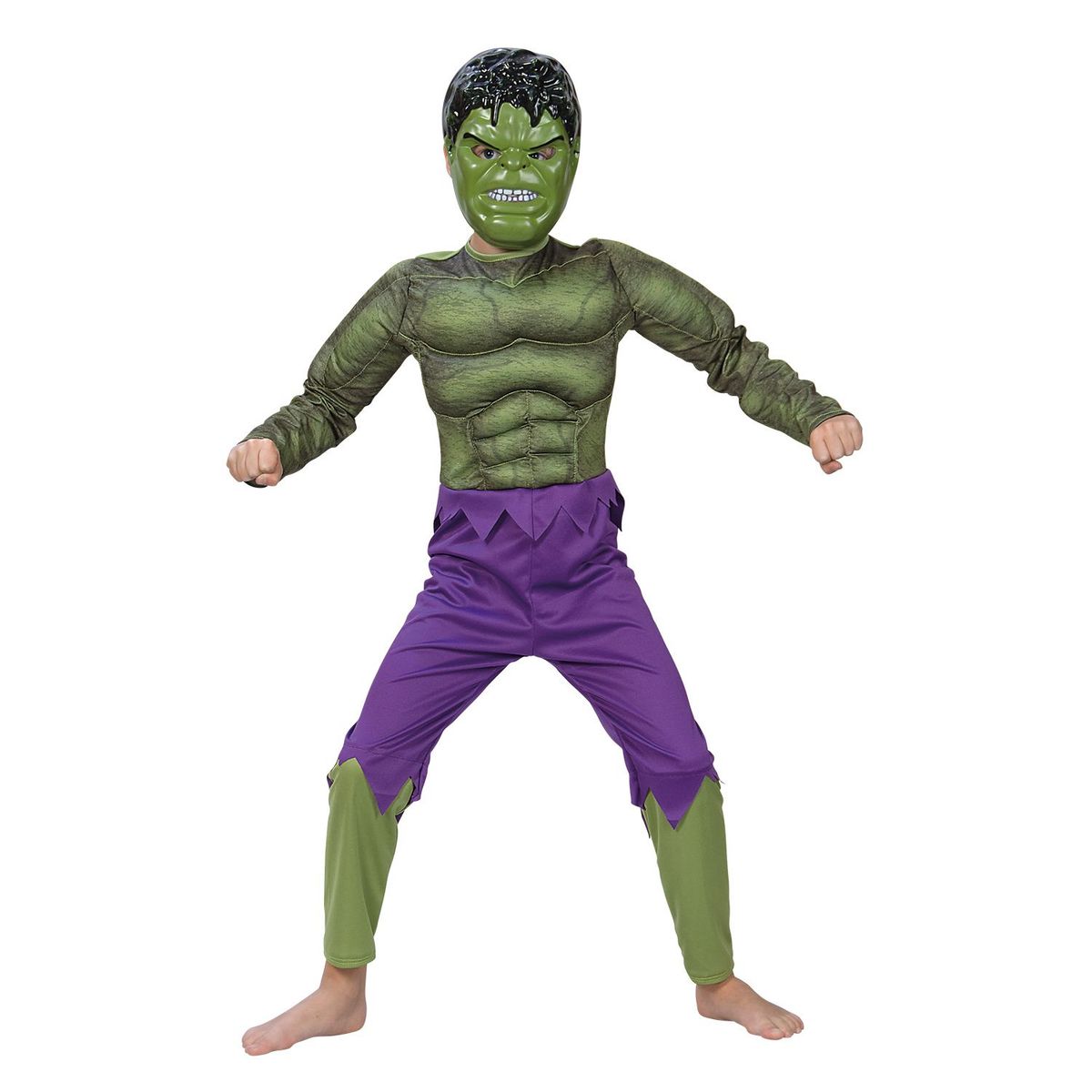 MARVEL - Disfraz para niño Hulk Avengers superhéroe fantasía