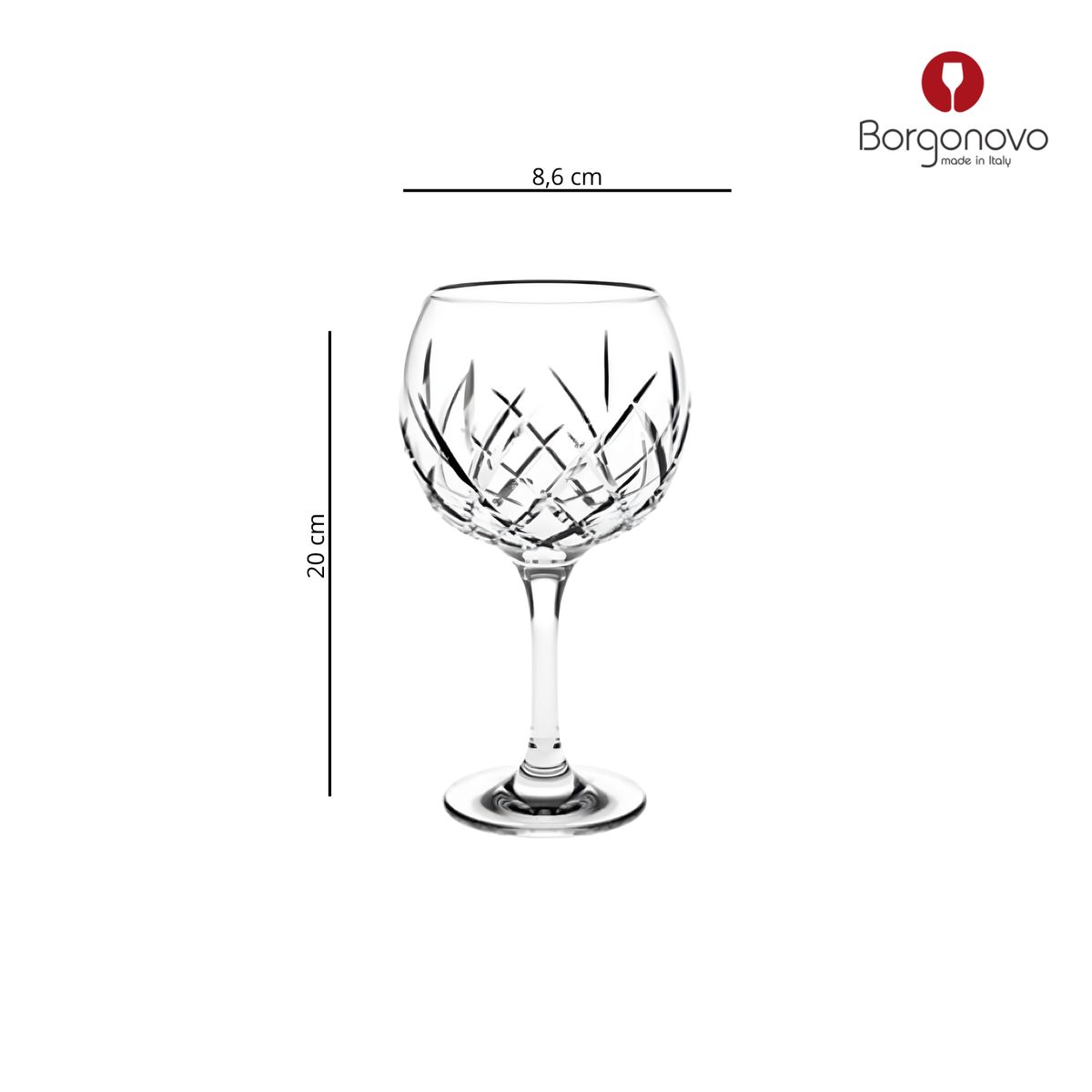 BORGONOVO - Copa de cristal Borgonovo: para coctelería 6 piezas