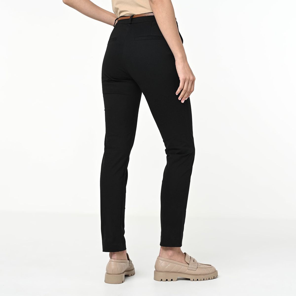 BASEMENT - Pantalón Skinny para Mujer Tiro medio de Algodón Basement