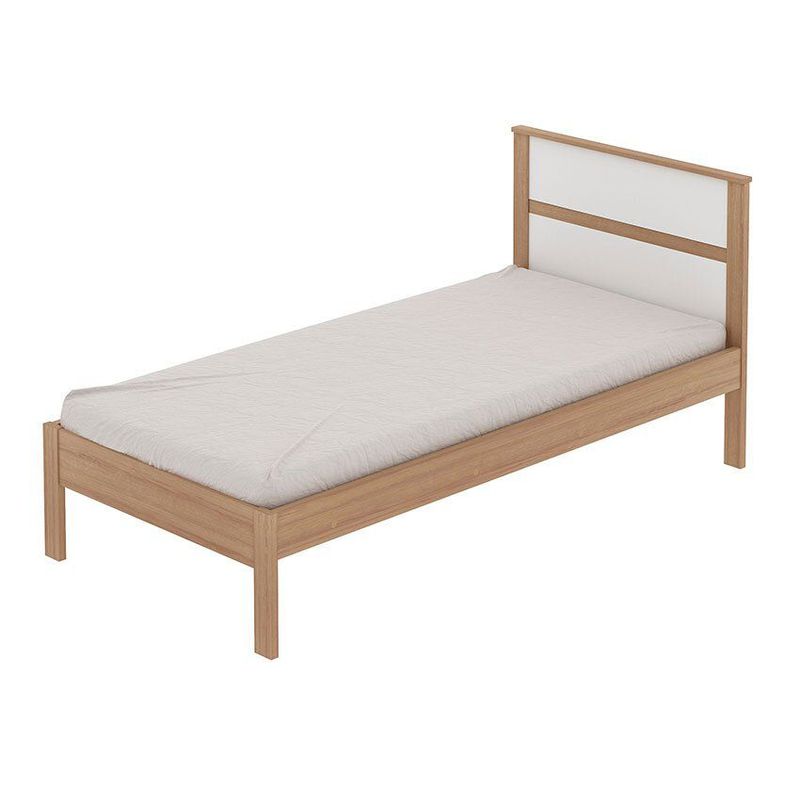 MUEBLES 20 20 - Cama Sencilla Viena Almendra Blanco