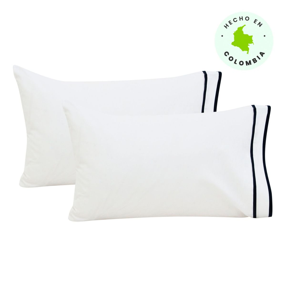 BASEMENT HOME - Funda de Almohada Set x 2 en algodón 50x75 cm 400 Hilos Hotel collection Basement Home