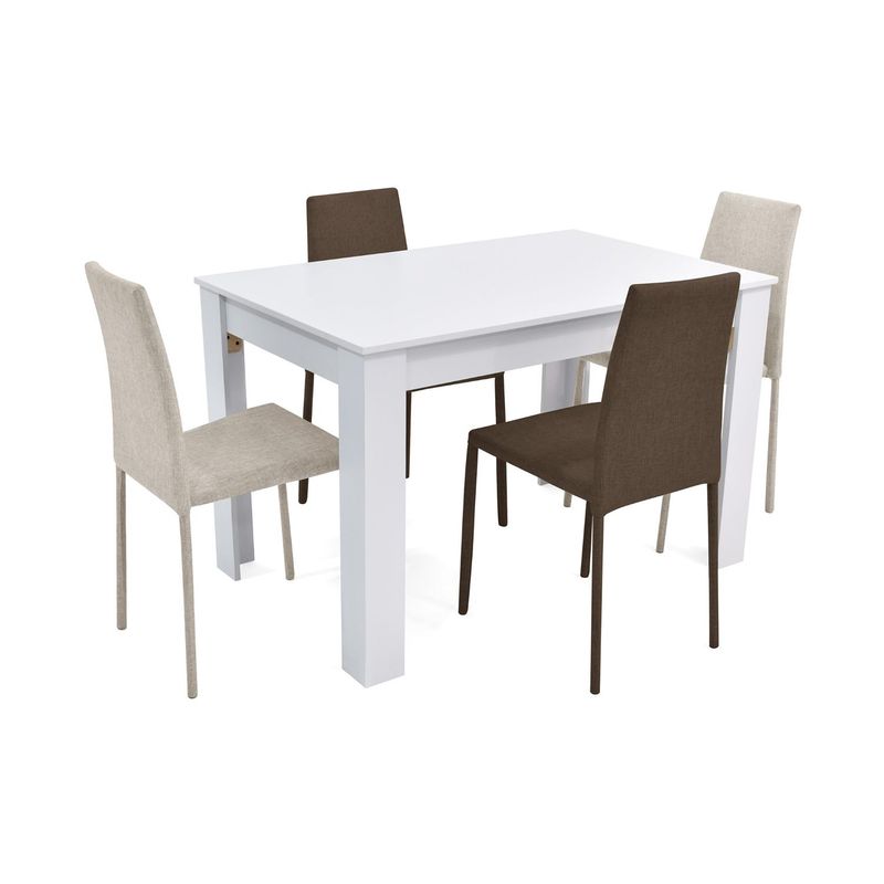 MICA - Juego de Comedor Moderno para 4 Personas en Aglomerado MDP (Comedor + 4 Sillas) Mica