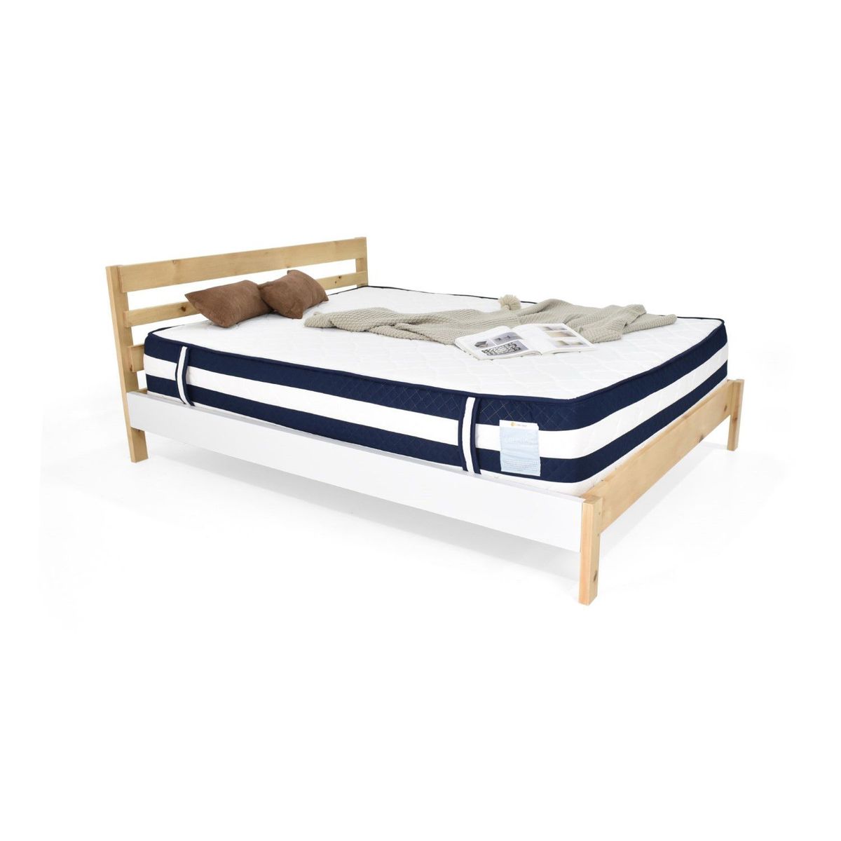 MICA - Cama para Colchón Doble Carmona en Madera 146 x 201 cm Mica