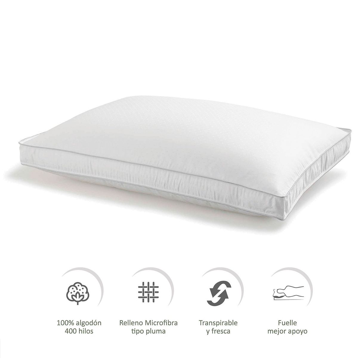 BASEMENT HOME - Almohada de Microfibra, Firmeza Media 50 X 70 cm Basement Home  