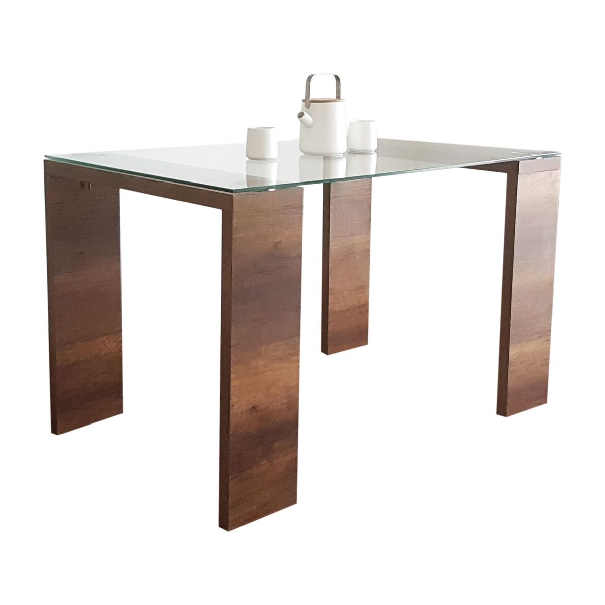 MICA - Juego de Comedor Moderno para 4 Personas Blanco (Comedor + 4 Sillas) Mica