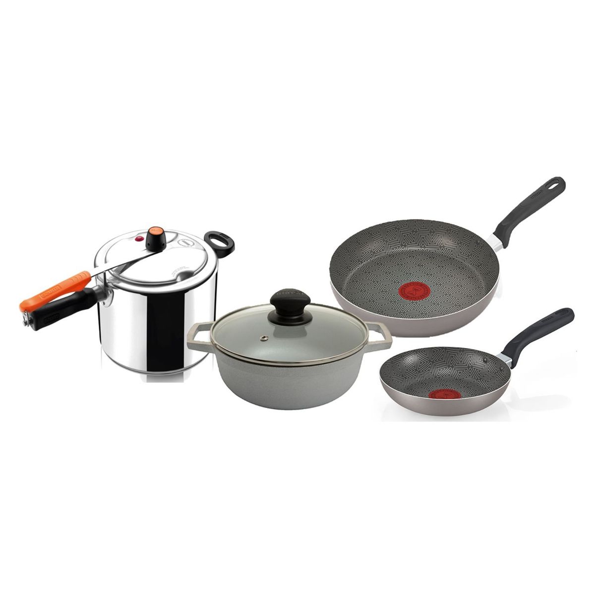 IMUSA - Olla a Presión Imusa Aluminio 7 lt + Caldero + Set x 2 Sartenes