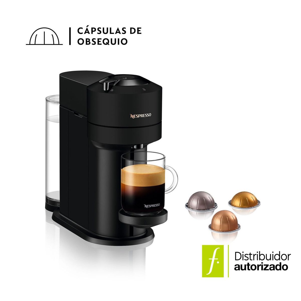 NESPRESSO - Cafetera de Cápsulas Nespresso Vertuo Next Black Matte