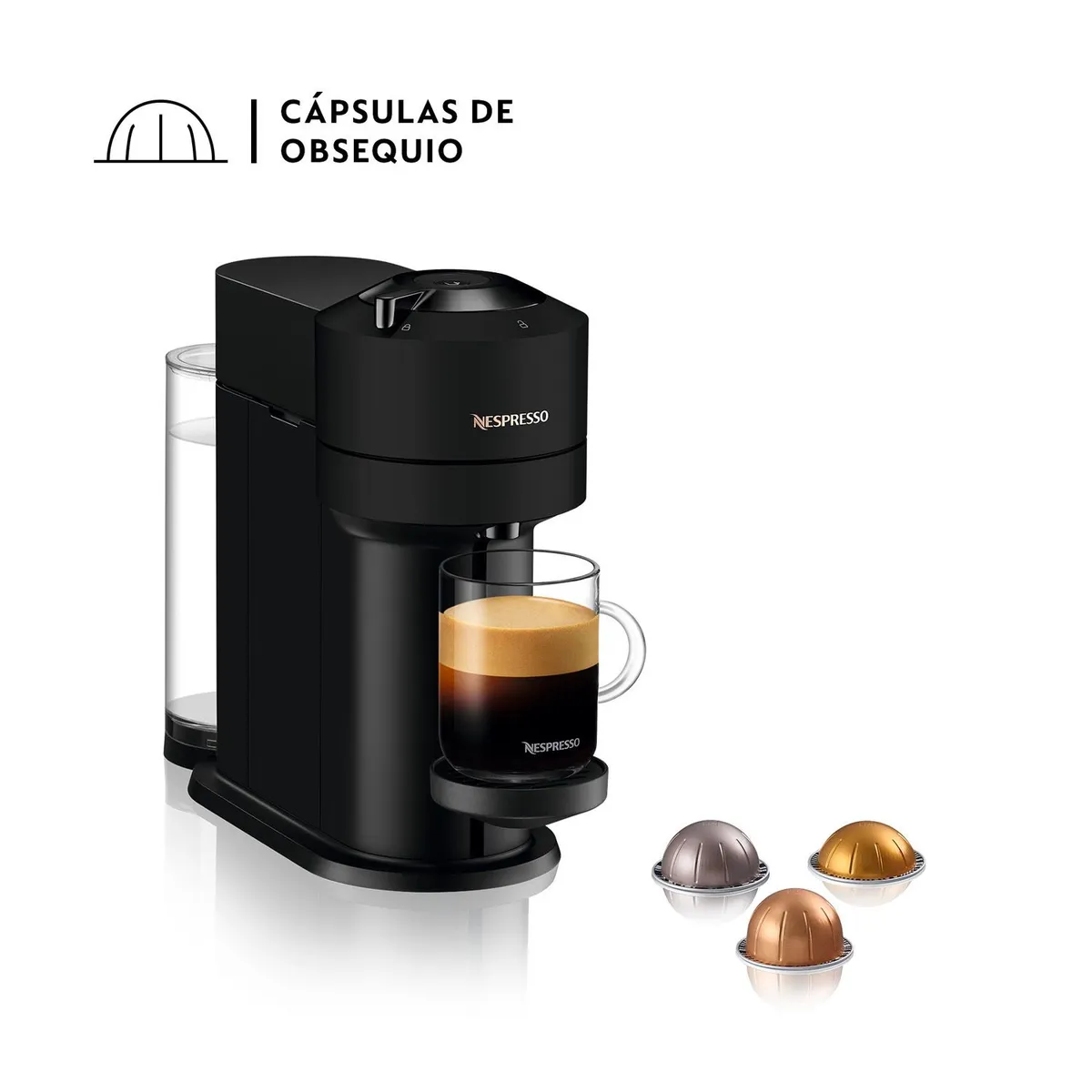 NESPRESSO - Cafetera de Cápsulas Nespresso Vertuo Next Black Matte