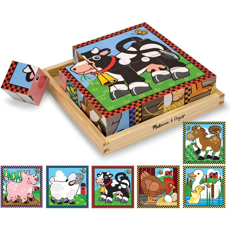 MELISSA & DOUG - Juguete de Bebé Melissa & Doug Rompecabezas Cubo Granja