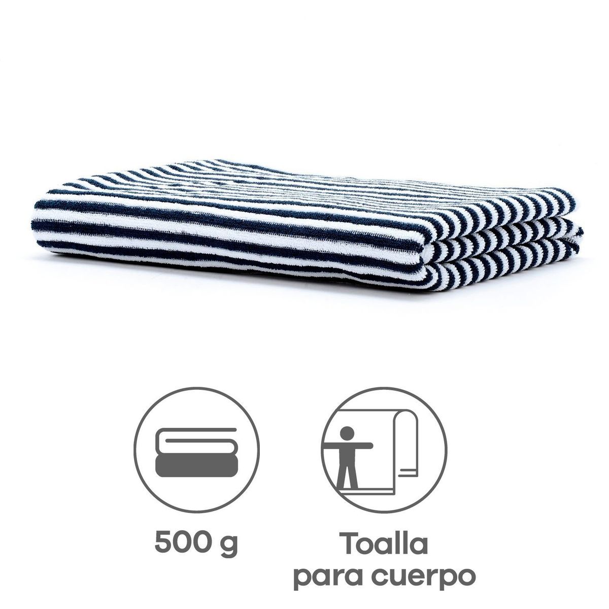 MICA - Toalla de Cuerpo 500 g Barritas 70 x 140 cm